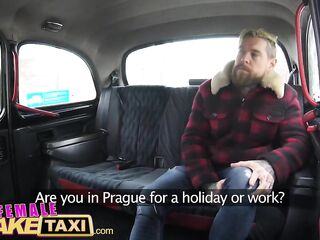 Female Fake Taxi Hawt Englishman pays for czech taxi ride in cum