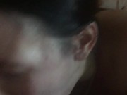 19 yo slut gaggging and drooling all over Daddy's cock and swallowing a huge throatpie