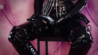 Latex Strap-on SISSY FUCK point of view FEMDOM POV video - rubber Mistress dirty talk (Arya Grander)