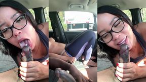 japonesa safada fode no meio do engarrafamento com caminhoneiro