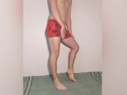Young hot guy posing in underwear - red briefs - boxers
