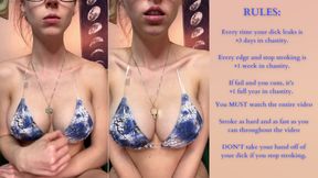 RISKY Chastity Challenge FemDom Edging JOI Game