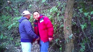 Asian bear daddies getting it on in the woods