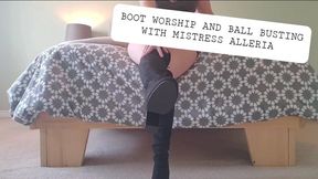 Boot Worship and Ball Busting with Mistress Alleria POV