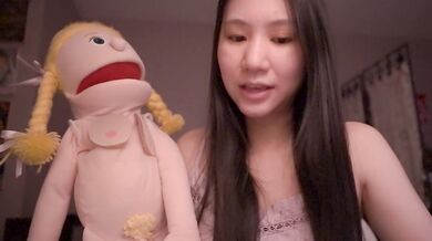 Puppet oral on this asian goddess with hairy wet pussy