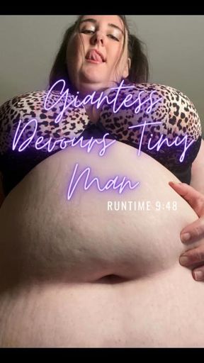 Giantess Devours A Tiny Man