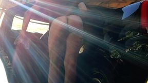 naked man cleaning car