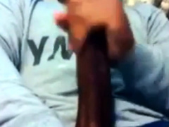 Str8 Guy Stroking his BBC to Porn ( Double Cum )