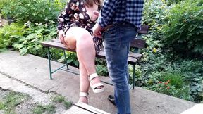 Stepson Cums on Stepmother's Bare Legs