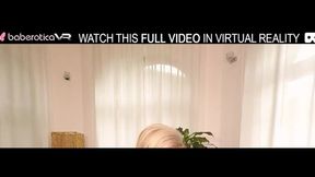 Solo hot blonde Victoria Pure rubs her pussy with her fingers in VR.