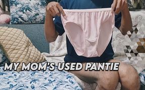 Sissy Crossdresser Stealing and Cumming in Mommy's Silk Satin Panties