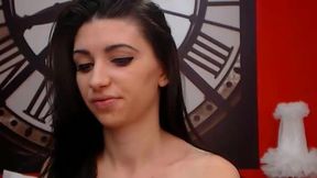 Beautiful Brunette Dances and Plays with Toys