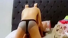 Vietnamese sexy girl with White dildo, creamy cumshot