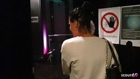 Two German Best Friend Teens Give Risky Blowjob at Cinema and Swallow