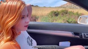 Girl Sucking Dick Stranger in Car and Doggy Fuck on a Rest