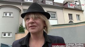 German housewife does sex casting on the street