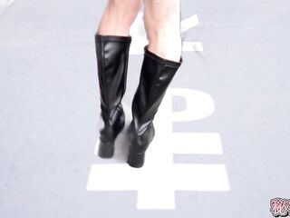 I masturbating in miniskirt boots polka dot pants SecretGakuen
