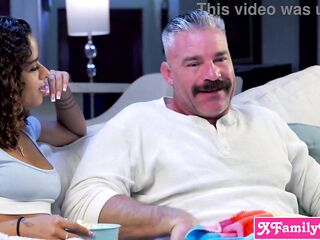 Latin chick stepdaughter gives stepdad a once free smash pass