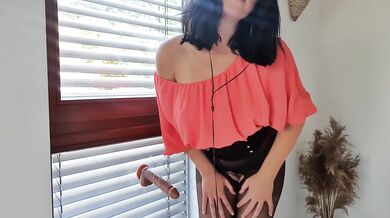 Thigh High Nylon Moans Through Ruined Pantyhose Hole