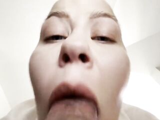 U Can Feel My Breath. Hairless Cutie Vilu Vidish Incredibly Close Sucks Cockhead Dry Til Cum Hands Free