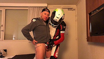 2435 fetish leather submission to motornbiker with big cock
