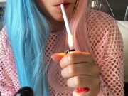 Small Gamer Girl Smoking on BBC dildo (full vid on my 0nlyfans/Manyvids)