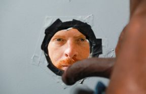 Ginger takes on a BBC after sucking it at the glory hole
