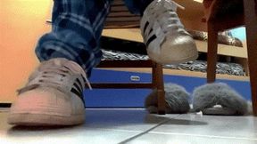 paper slave crushed by my sneakers