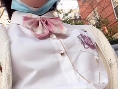 Skinny asian ladyboy masturbates on cam