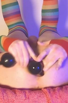 Femboy Raine Taking Full Xl Anal Beads (16 Inches)