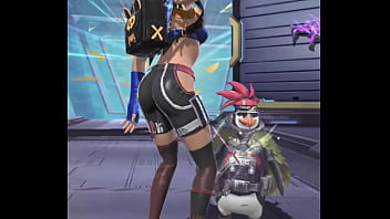 Pra deixar qualquer jogador de free fire doido de tes&atilde_o, apreciem a del&iacute_cia que &eacute_ uma personagem gostosa, toda apertadinha e rebolando deliciosamente kkkk