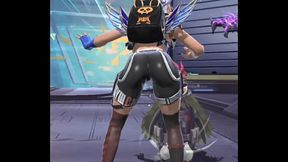 Pra deixar qualquer jogador de free fire doido de tes&atilde_o, apreciem a del&iacute_cia que &eacute_ uma personagem gostosa, toda apertadinha e rebolando deliciosamente kkkk