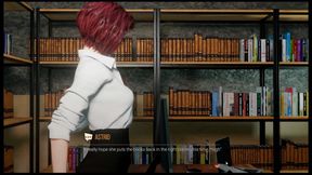 Croft Adventures Hentai Game Parody Ep.4 Lara Find Out the Hot Librarian Is Not Wearing Panties Under Her Mini Skirt Today!