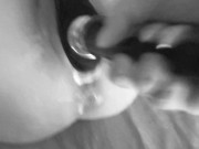 Fucking her tight pussy with an attachment on wand - Huge orgasm and creamy pussy POV amature couple