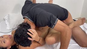 I fuck my shy stepsister hard and prove to her that I'm not gay, I end up cumming in her ass.