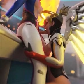 Mercy Sucking Futa D.Va Cute Cock