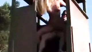 Public German Amateur Couple - Outdoor BJ with Facial