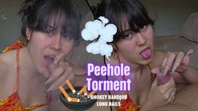 Peehole torment! Handjob long nails with smoking and scratching!! (Horizontal)