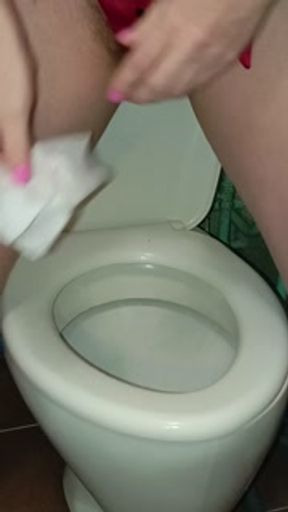 Asmr Toilet fetish: Hairy girl pees standing up 💦 Pisses loudly