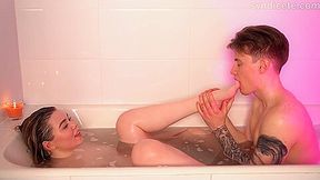 Stepsister And Stepbrother Get Laid In The Bathtub While Parents Are Not At Home - A. Cherry