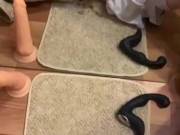 handjob in front of the mirror