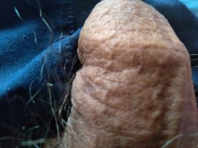 gay man grabs his fat cock while alone