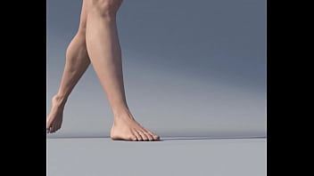 giantess walking with men stuck bare footed