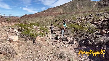 Mountain Side Double Sucking with HoneyDippedC & MoeBooty
