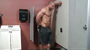 Muscle Hunk Fucks Through Bathroom Glory Hole