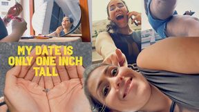 MY DATE IS ONLY ONE INCH TALL - 1080 Giantess Barbara sits on, tramples and demands foot rubs from her tiny fans