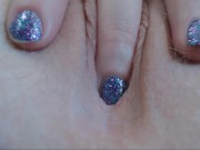Chipped Fingernail Polish Closeups And Glass Dildo Orgasm