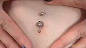 Skinny Sarah shows you her belly and belly button at home - part 1 of 3 (HD quality)