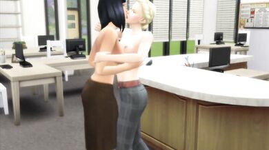 Kelly fucks and cums on Angela's face in The Office