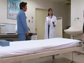 Lusty Japanese female doctor Tsukasa Aoi gets fucked by her patients